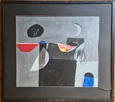 painting of a woman with a bowl of fruit in a black frame