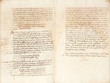 an open book with two pages of writing on it