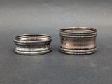 pair of antique sterling silver napkin rings