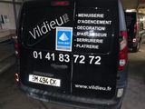 a van that is parked in a parking garage