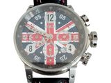 an image of a close up of a wrist watch with a british flag on it