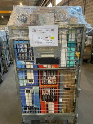 a cart that has a lot of items in it