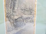 a picture of a painting on display in a glass case