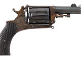 a close up of a revolver on a white background