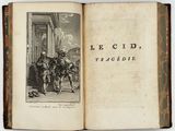 an old book with a picture of a man riding a horse