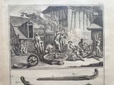 a picture of a drawing of a group of people in a village
