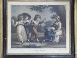 painting of a group of children playing a game in a park
