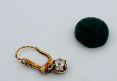 une paire de boucles d'oreilles posées sur une surface blanche