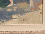 an image of a painting of a woman sitting on a beach
