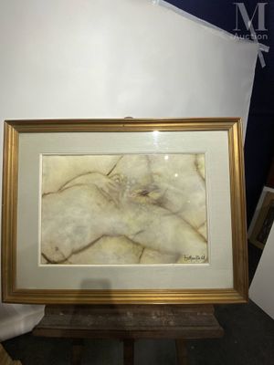 l'image d'un tableau représentant une femme nue dans un cadre doré
