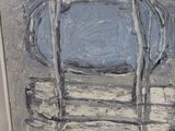 a painting of a chair that is sitting on a table