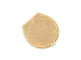 a close up of a gold ring on a white background