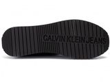 calvin klein jeans men ' s black logo sneakers
