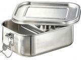 a metal container with two compartments on it