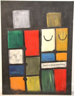 MG. Couple. Huile sur toile Dimensions :80x60 cm