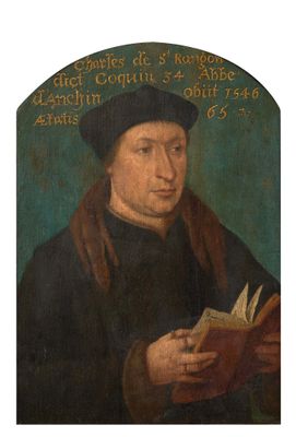 portrait of a man with a book by hans holbach
