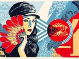 an image of a poster with a woman holding a fan