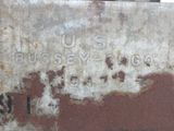 an old rusted metal box with the words u s biosy - co written on it