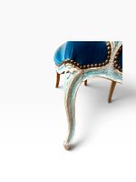 Fauteuil à dossier à la Reine en bois relaqué blanc rechampi… (photo 3)