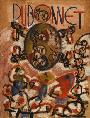 an image of a painting on a piece of paper with a clock