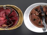 two plates with different types of food on them