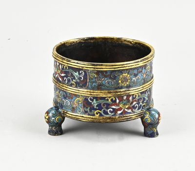 Bol chinois cloisonné sur pied