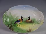 deux oiseaux peints sur le bord d'une assiette