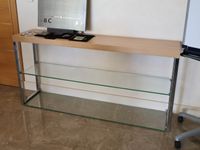 Console, la structure en métal, les plateaux en bois et en v… (photo 2)