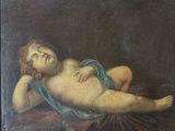 an old painting of a naked woman laying on a bed