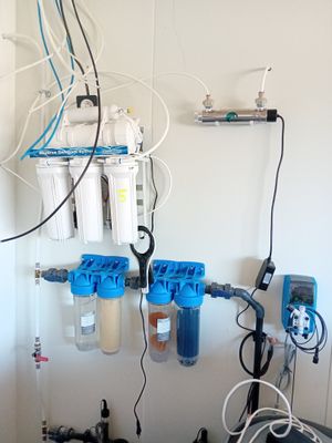 a picture of a room with a bunch of pipes and wires
