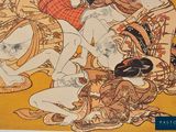 a picture of a painting of a group of women on the ground