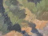an oil painting of a man and a woman walking down a path