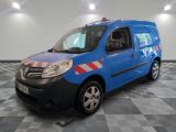 a picture of a blue van with a red and white stripe on the side