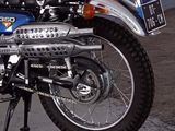 a motorcycle that is parked in a garage