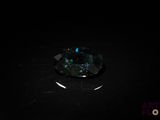 un gros plan d'un diamant vert et noir sur une surface noire