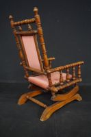 fauteuil à bascule victorien ancien pour enfant (photo 3)