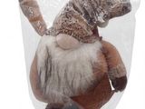 a stuffed animal in a plastic bag on a white background