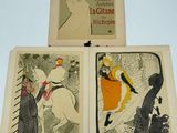 three vintage french postcards with illustrations of a woman on a horse and a man on a horse
