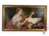 an image of a painting of a woman playing the lute