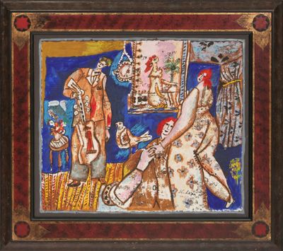une image d'un tableau représentant un homme et une femme dans une pièce