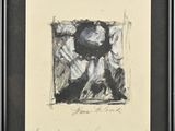 une image représentant le dessin d'une femme dans un cadre noir