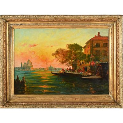 une image d'une peinture représentant un bateau dans l'eau