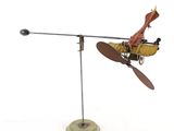 a small model of a small airplane on a stand