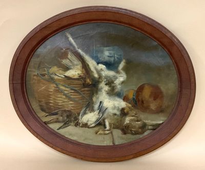 une photo d'un tableau représentant un oiseau et un oiseau posé sur une table