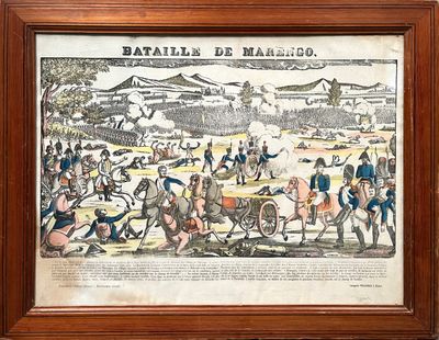 an old picture of a painting of a battle with men on horseback