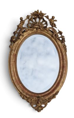 a mirror that is sitting on the wall