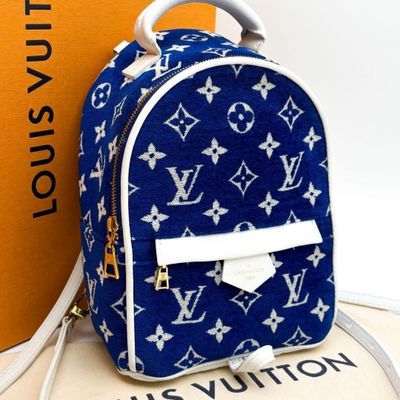 louis vuitton mini backpack bag in blue and white