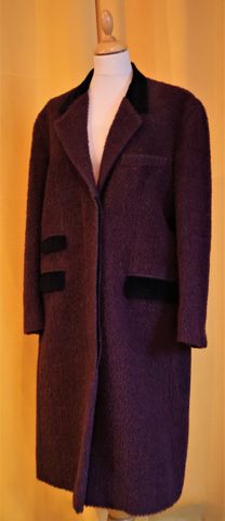 KL By KARL LAGERFELD – Magnifique manteau mi-long bordeaux en lai...