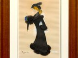 une image d'un tableau représentant une femme en robe noire