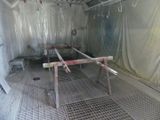 a picture of a room with a metal grate floor and a metal grate floor
